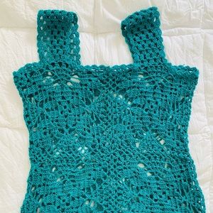 Hand-woven blouse, single-needle crochet material, one size XS-S-M-L